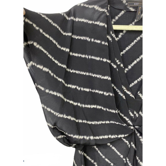 BCBGMaxazria Striped Top Empire Waist Blouse SZ M - Picture 4 of 10